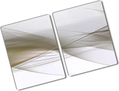 Produktbild von Tulup Glas Herdabdeckplatte - 2x40x52 cm - Glaskeramikkochfeld-Abdeckung Spritzschutz Glasabdeckplatte Kochplattenabdeckung und Schneidebrett - Zweiteilig - Kunst: modern & klassisch - Abstraktion - Beige