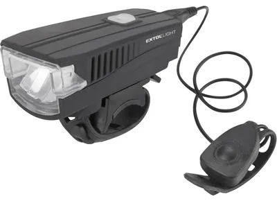 Produktbild von Světlo bílé na kolo 350lm, USB nabíjení, klakson, 5W LED