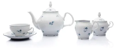 Produktbild von Thun 1794 Bernadotte, Teeservice, tschechisches Porzellan, blaue Rosen, Thun, 15 d.