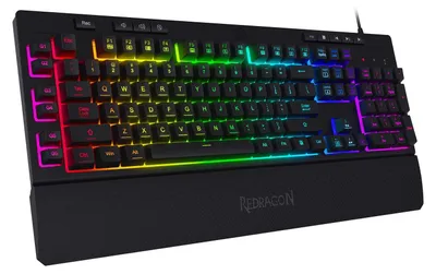Produktbild von Redragon K512 Shiva US-Layout Membran-Gaming-Tastatur, RGB-Beleuchtung, Programmierbare G-Tasten, Multi-Media Bedienelemente, Integrierte Handballenauflage, QWERTY-Layout