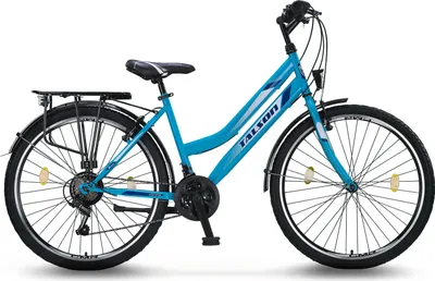 Produktbild von 26 Zoll Fahrrad 21-Gang Shimano Schaltung mit Beleuchtung nach STVO Türkis Doppelrahmen