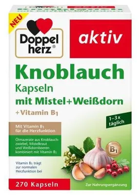 Obrázek produktu pro Kapsle s dvojitým srdcem a jmelím + hloh + vitamin B1 270 kapslí