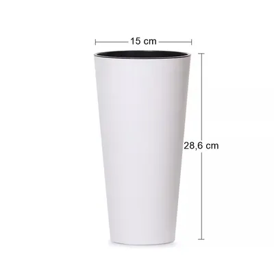 Immagine prodotto di Květináč TUBUS SLIM s vkladem 15 cm - barva: bílá (matná)