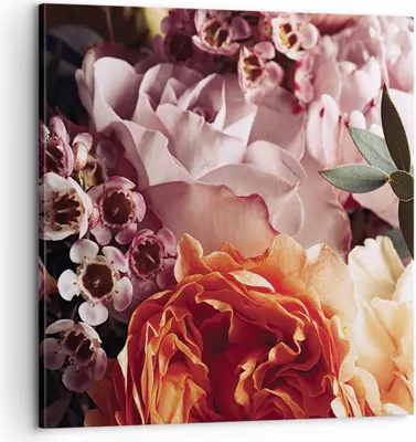 Produktbild von Bild auf Leinwand - Leinwandbild - Einteilig - Blumen Getreide Rosen - 60x60cm - Wand Bild - Wanddeko - Wandbilder - Leinwanddruck - Bilder - Wanddekoration - Leinwand bilder - Wandbild - AC60x60-4692