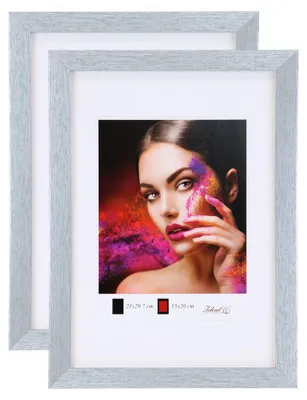 Produktbild von 2er 3er 5er Set Holz Bilderrahmen Lifestyle Plexi Foto Rahmen Collage Wanddeko Poster HR-25 - Farbe: 2er Pack Silber | Format: 21x29.7 A4