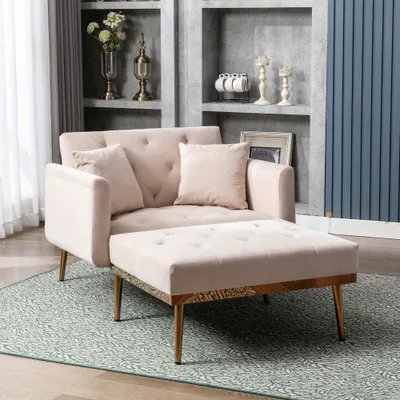 Produktbild von Relaxstuhl - Verstellbarer Sessel - Schaukelstuhl - Liegestuhl - Sessel in Beige - Bezug