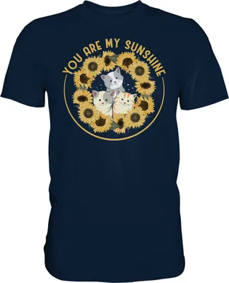 Produktbild von Katzen Sonnenblumen T-Shirt Gärtner Geschenk Garten – Navy / XL