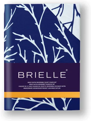 Immagine prodotto di Set di biancheria da letto reversibile Brielle maco satin 100% cotone/tessuto 220 con cerniera 3 pezzi copripiumino 200 x 200 cm federa 2*80 x 80 cm blu scuro grigio