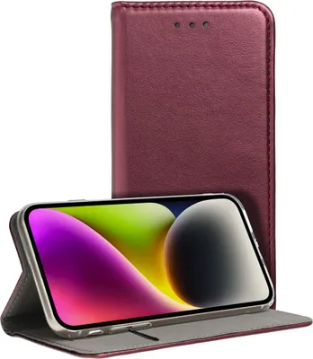 Produktbild von Smart Magnet Tasche Hülle Flip Cover Handyhülle kompatibel mit Xiaomi 15 Burgunderrot