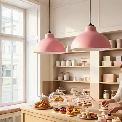 Produktbild von Opviq, Hochwertiger Kronleuchter, Pink, Ø35 h:20 cm, Höhe: 100 cm | Kunststoffkörper, Metallkappe, E27 Fassung, Max 40 W | Stilvolles, modernes Design für jeden Raum.