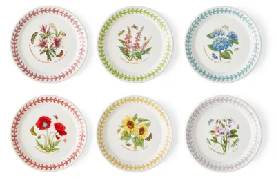 Productafbeelding van Set van 6 ronde broodmandjes met een bloemenmotief