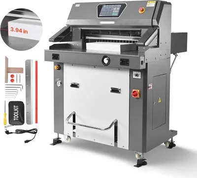 Produktbild von Elektrische Papierschneidemaschine - Hydraulischer Guillotine-Papierschneider - 66 cm Schnittbreite - 10 cm Schnittstärke - Infrarot-Sicherheitslichtschranke - Mit Ersatzklinge