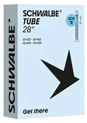 Immagine prodotto di SCHWALBE, camera d'aria, modello n. 15 - 28 pollici (da 23-622 a 30-622) - valvola SCV, lunghezza 80 mm - confezione da 10.