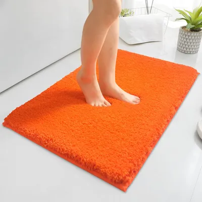 Produktbild von Weiche Badematte 50 x 80 cm, rutschfeste Badematte mit TPR-Rückseite, maschinenwaschbar, Badematte mit flauschiger Optik, wasserabsorbierende Mikrofaser-Badematte/Duschmatte