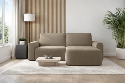 Produktbild von AX LIVING Sofa 250 cm Breit mit Schlaffunktion Otterton in Braun - R