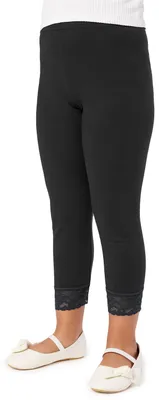 Image de Leggings 3/4 en coton avec dentelle Merry Style pour fille MS10-228 (noir, 152 cm)