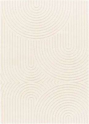 Produktbild von Rikmani Moderner Teppich 120x170 Kurzflorteppich Wohnzimmerteppich Creme