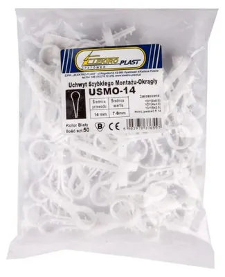 Immagine prodotto di USMO Staffa di montaggio rapido - 14 mm Per fili Bianco Rotondo 50 pezzi