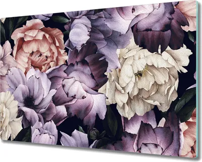 Produktbild von Coloray Küchenbrett Kochplattenabdeckung Hackbrett Schneidebrett Herdabdeckplatte 80x52 cm - Blumen Pflanzen