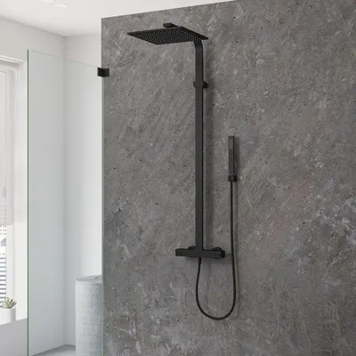 Obrázek produktu pro Systém sprchy Kronenbach, nástěnný, s termostatem, hranatý design
