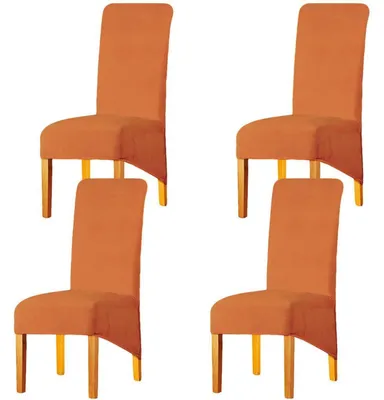 Produktbild von Stuhlbezüge XL Orange Samt 4er Set für Esszimmerstühle