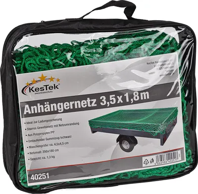 Anhängernetz Gepäcknetz Abdecknetz 1,8 x 3,5 m grün zur Ladungssicherung Hänger Ladegut Schutz Sicherung PKW LKW Anhänger Transport Logistik Netz günstig kaufen 397770 40251 4066986402517 Stabilo-Fachmarkt.de KesTek