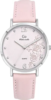 Produktbild von Girl Only Damen Quarz Uhr Rosa Lederarmband Design Blumen UGO699452