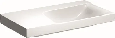 Produktbild von Geberit Waschtisch XENO² 900 x 480 mm, mit Ablagefläche links, ohne Hahnloch, ohne Überlauf weiß