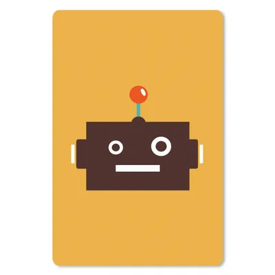 Produktbild von MuchoWow® Mauspad Mousepad Roboter - Gesicht - Antenne - Gelb - Jungen - Kind 18x27 cm - Mousepads - Maus Mat - Pad - Mausunterlage