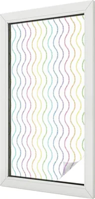 Obrázek produktu pro Vitrážová fólie na okna - 100x100 cm - vitrážový vzor - neprůhledná dekorativní fólie na ochranu soukromí - samolepicí, UV ochrana - duhové linie