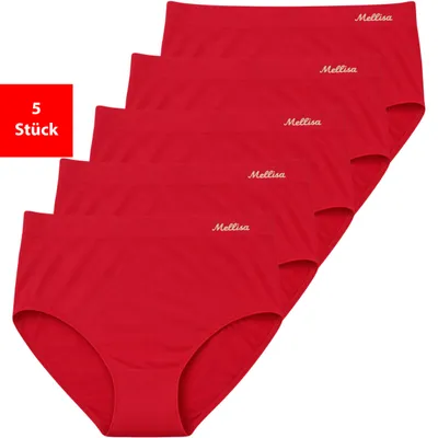 Produktbild von Taillenslip Damen Slips 5er-10er Pack Pantys Unterwäsche Microfaser elastisch - Rot L 5er Pack