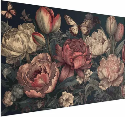 Produktbild von Posterpapier Poster - Flowers on a Turquoise Background 90x60 cm Blumen b-H-10025-ao-a