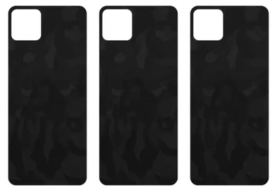 Produktbild von apgo Rückseite Schutzfolie, Skin, kompatibel mit Honor Play 20a, Hinten Displayschutzfolie aus Vinylfolie, kratzfest, einfache Montage - Schwarzes Tarnmuster