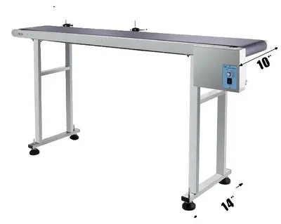 Obrázok produktu pre Pásový dopravník, dĺžka 150 cm, zábradlie z nehrdzavejúcej ocele