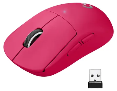 Produktbild von Logitech G 910-005957, rechts, Optisch, RF Wireless, 25600 DPI, 1 ms, Magenta