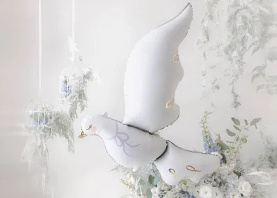 Immagine prodotto di Pallone in foil colomba 62x90cm bianco/oro