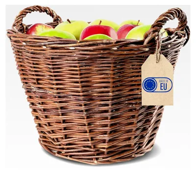 Produktbild von Weidenkorb mit zwei Griffen | Groß ø 45 cm | Ideal für Geschenkkorb, Kaminkorb, Brennholzkorb, geflochten aus Weide für Wohnzimmer, Badezimmer, Kinderzimmer, universell einsetzbar