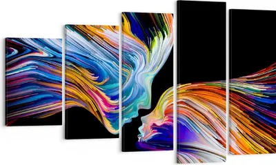 Produktbild von Bild auf Leinwand - Leinwandbild - Abstraktion modern - 100x60cm - Wand Bild - Wanddeko - Leinwanddruck - Bilder - Kunstdruck - Wanddekoration - Leinwand bilder - Wandkunst - EG100x60-3709