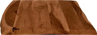 Produktbild von Holzplatte 60x60 cm Curt, Tischplatte aus Akazienholz massiv + nussbaumfarben, Baumkanten-Platte für Heimwerker, geeignet für Arbeitsplatten, Tische & Fensterbretter