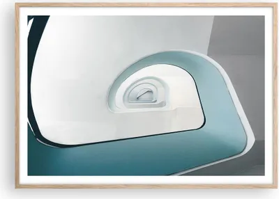 Produktbild von Gerahmtes Poster - Rahmen in heller Eiche - Dreidimensional Modern Spirale - 100x70 cm - Wand Bild - Wanddeko - Wandbilder - Kunstposter - Wandposter - Bilderrahmen - Bilder - P2NAA100x70-4693