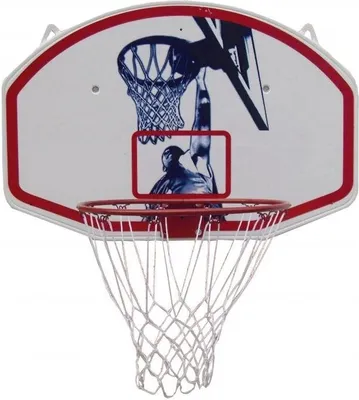 Image de Panneau de basket 80x56 1180 + filet extérieur blanc