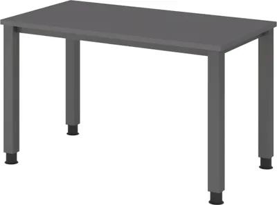 Produktbild von bümö Schreibtisch Serie-Q (Mini) - Größe:  120 x 67,2 cm, Nachbildung: Graphit, Gestell: Graphit