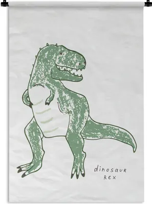 Produktbild von MuchoWow® Wandteppich Wandbehang Kinderzimmer - Tyrannosaurus - Dinosaurier - Jungen - Mädchen - Kinder 90x135 cm Tapisserie Dekoration Wandtuch - Baumwolle - Wandskulptur