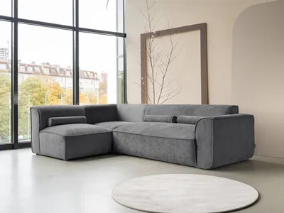 Produktbild von MIUFORM Flex Felix Modulares Ecksofa L-FORM LINKS - 265 x 169 cm - Dunkelgrau - Sofa Couch