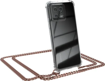 Produktbild von EAZY CASE Metall Handykette für Xiaomi 13, Handyhülle mit Umhängeband, Silikonhülle, Metallkette für Smartphone in Rosa
