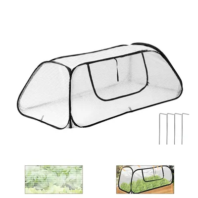 Produktbild von Pflanzenschutzhülle,Gewächshaus Abdeckung,Pflanzzelt mit Reißverschluss, mit Drahtverstärkung,faltbares Pflanzzelt für Sonnen,115*50*45cm
