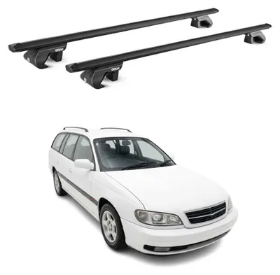 Produktbild von Dachträger Grundtäger für Opel Omega A Kombi 1986-1993 90kg Alu Schwarz, KI-generiertes Bild