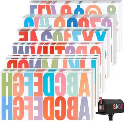Zdjęcie produktu dla 400 Stück 24 Buchstaben- und Ziffern-Stickeralbum mit selbstklebenden Buchstaben- und Ziffern-Stickern, 64 cm groß, Vinyl-Sticker für Brieftauben, Notizbücher und Türen