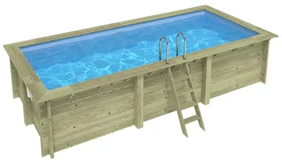 Immagine prodotto di Piscina in legno AQUA 6.1 x 2.85 - H.1.31 m, azzurro chiaro, con supporti da cementare