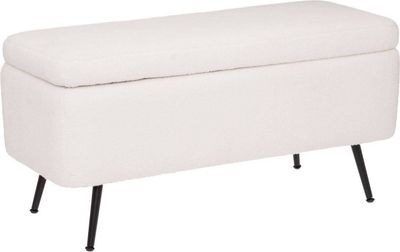 Truhenbank "Aurora" - Holz und Metall - weiß - 100x40 cm - Atmosphera créateur d'intérieur